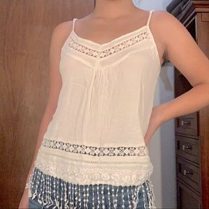 White tassel tank top